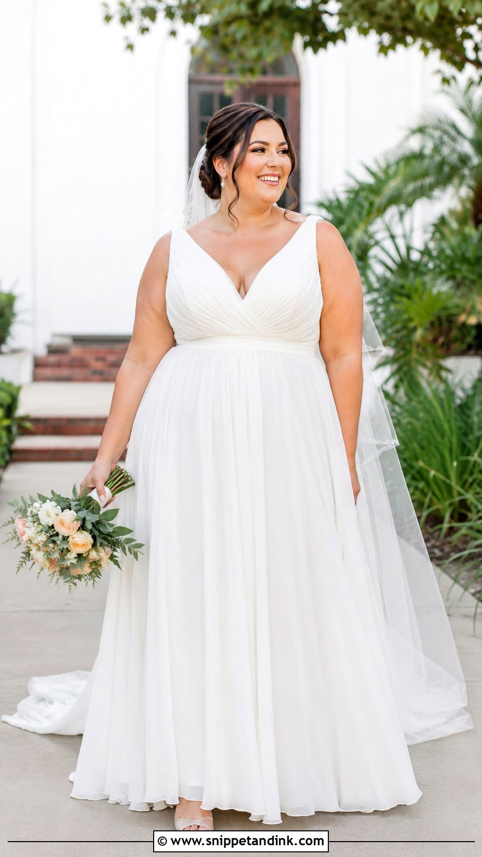 Flowy Plus Size Wedding Dress - Snippet and Ink - 25 Flowy Wedding Dresses