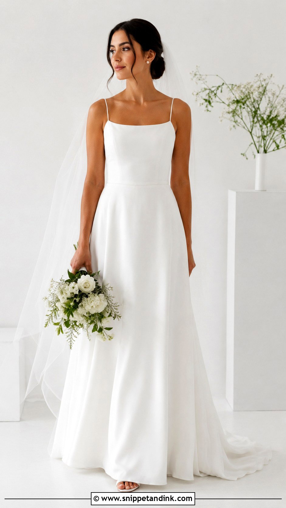 Flowy Simple Wedding Dress - Snippet and Ink - 25 Flowy Wedding Dresses