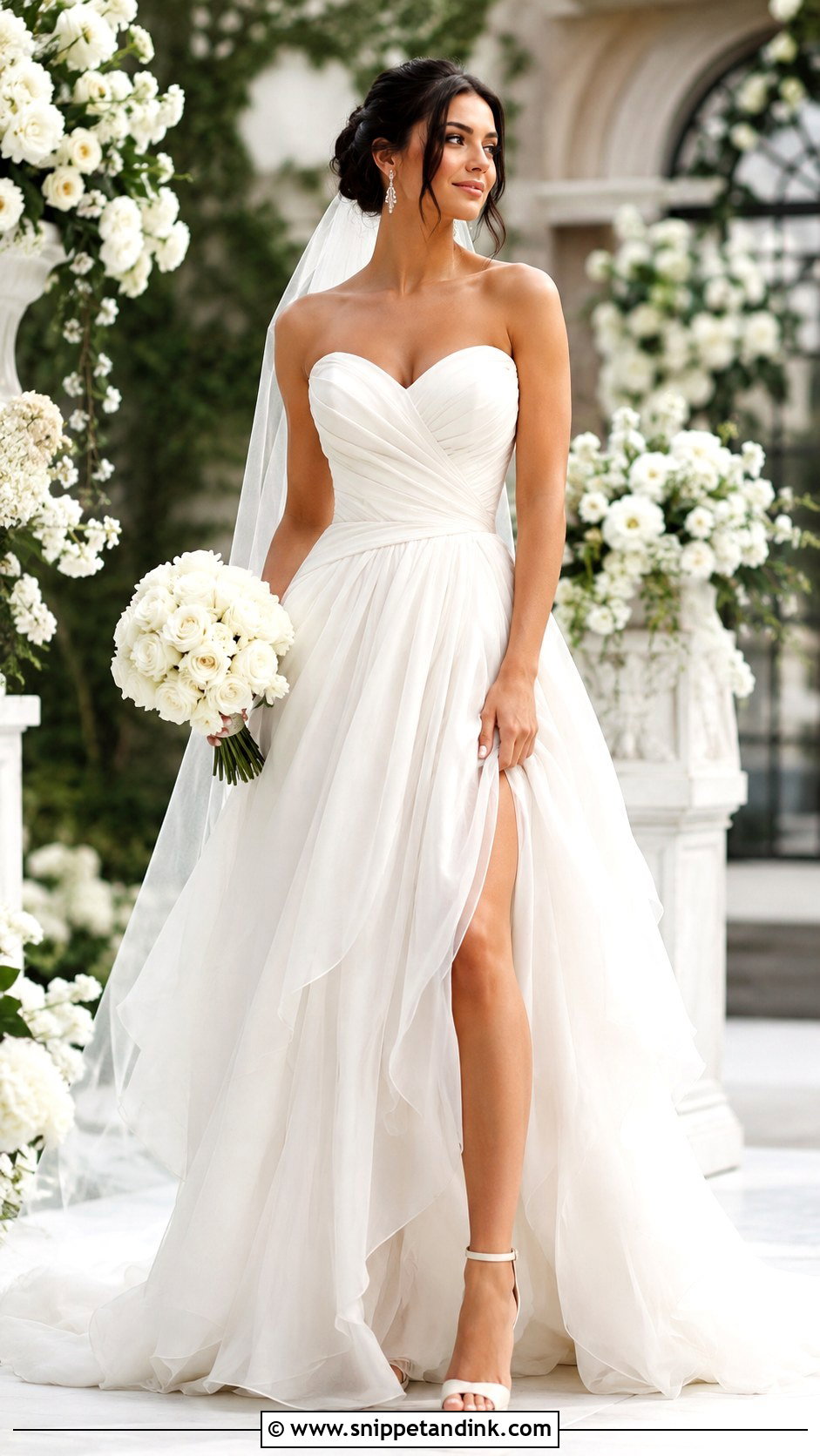 Flowy Strapless Wedding Dress - Snippet and Ink - 25 Flowy Wedding Dresses