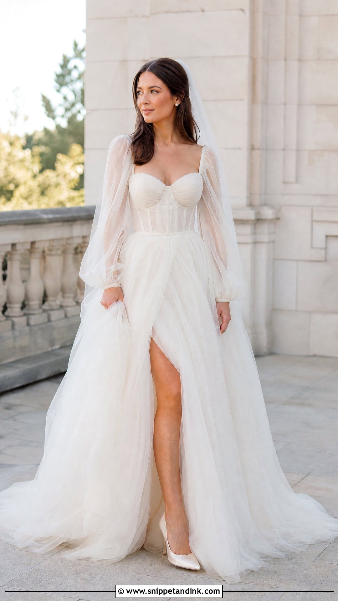 Flowy Tulle Wedding Dress With Sleeves - Snippet and Ink - 25 Flowy Wedding Dress Whimsical Ideas