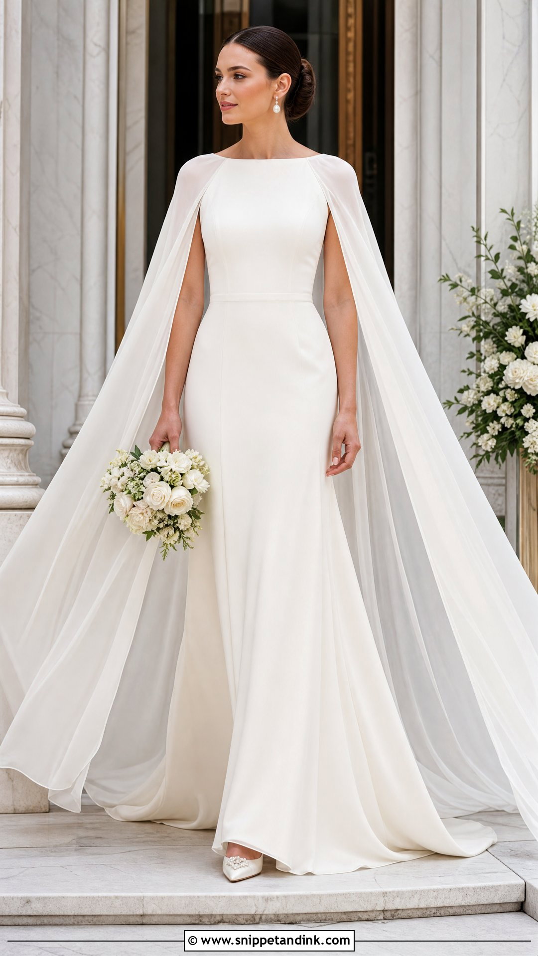 Flowy Wedding Dress With Cape - Snippet and Ink - 25 Flowy Wedding Dress Whimsical Ideas