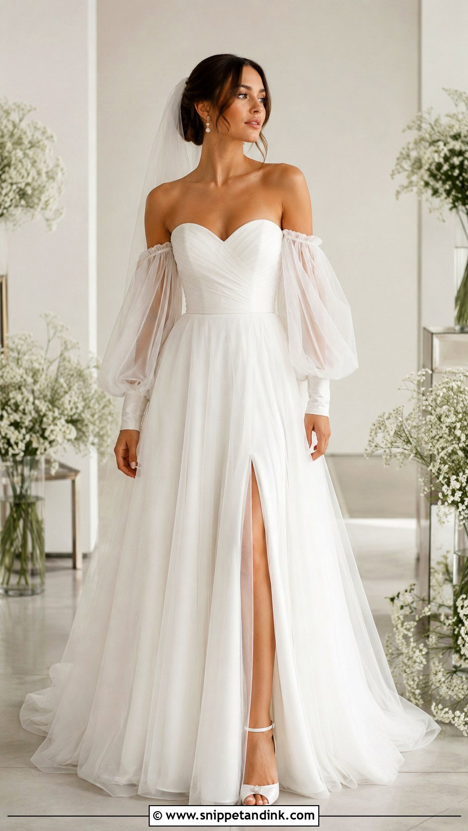 Flowy Wedding Dress With Detachable Sleeves - Snippet and Ink - 20 Flowy Wedding Dress with Sleeves