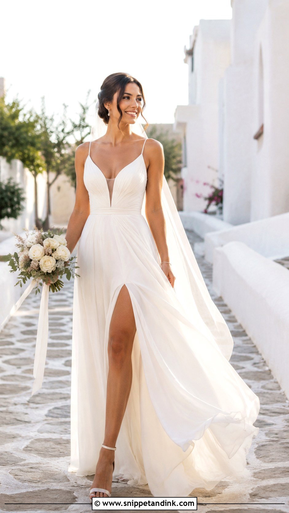 Flowy Wedding Dress With Slit - Snippet and Ink - 25 Flowy Wedding Dresses