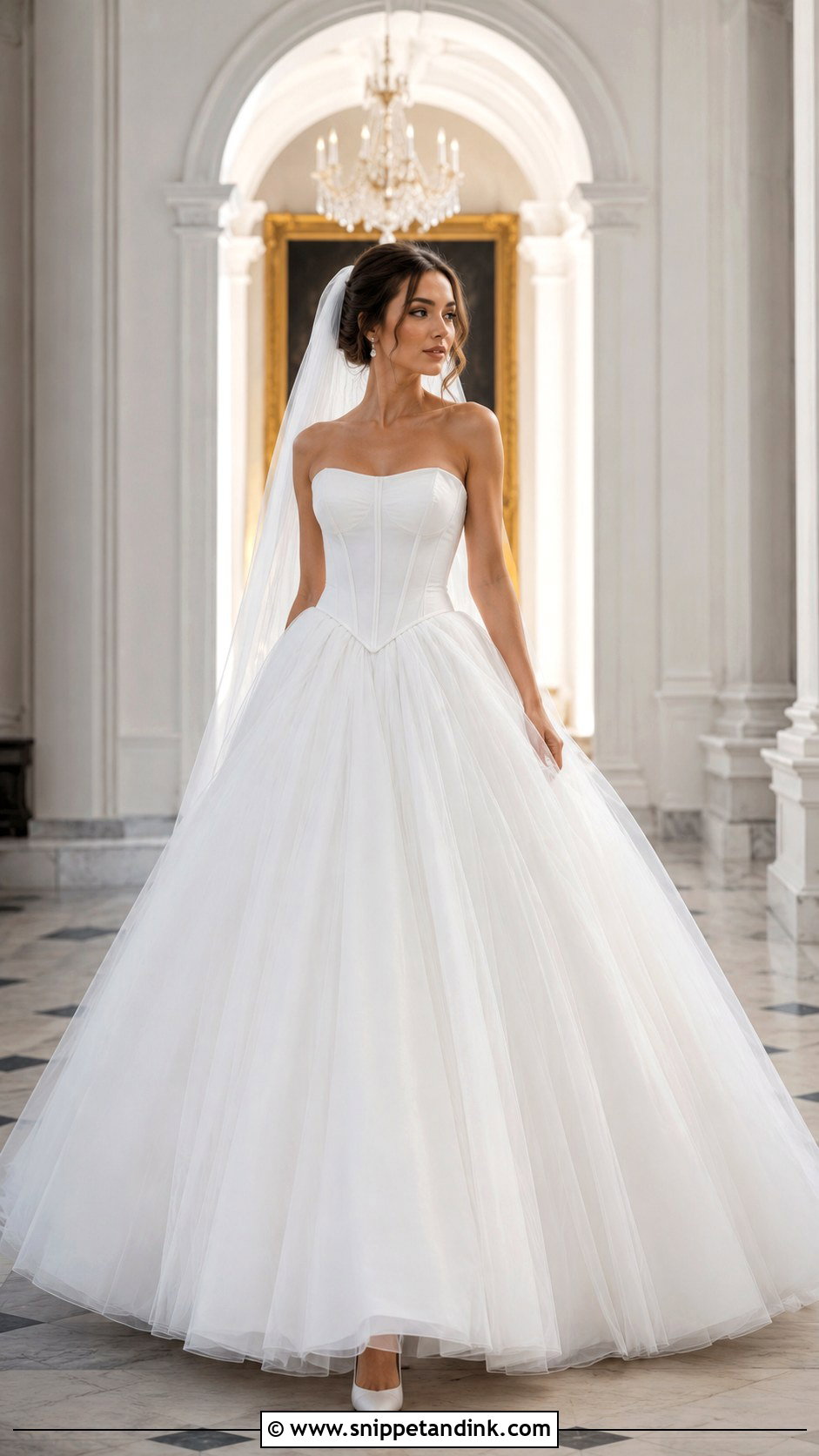 Fluffy Basque Waist Wedding Dress - Snippet and Ink - 25 Fluffy Wedding Dress Ideas