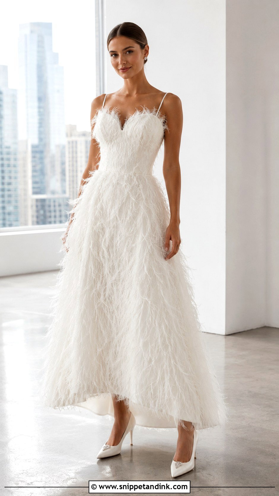 Fluffy Feather Wedding Dress - Snippet and Ink - 25 Fluffy Wedding Dress Ideas