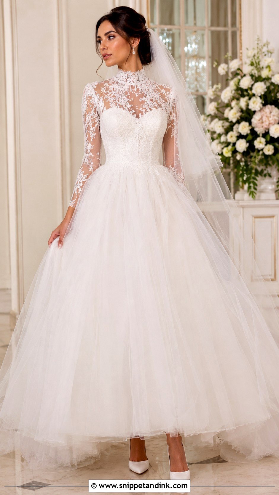 Fluffy High Neck Wedding Dress - Snippet and Ink - 25 Fluffy Wedding Dress Ideas