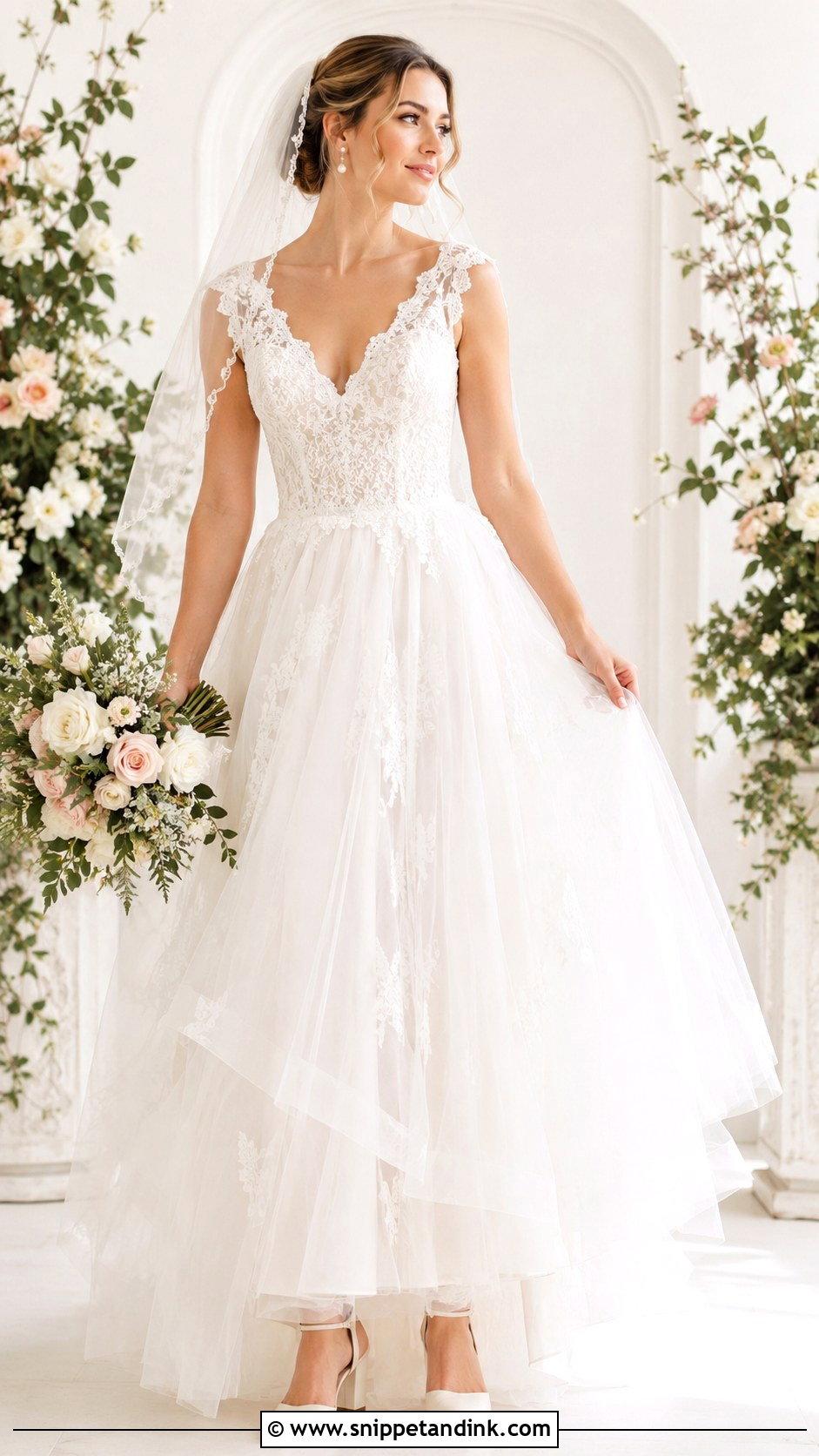 Fluffy Lace Wedding Dress - Snippet and Ink - 25 Fluffy Wedding Dress Ideas