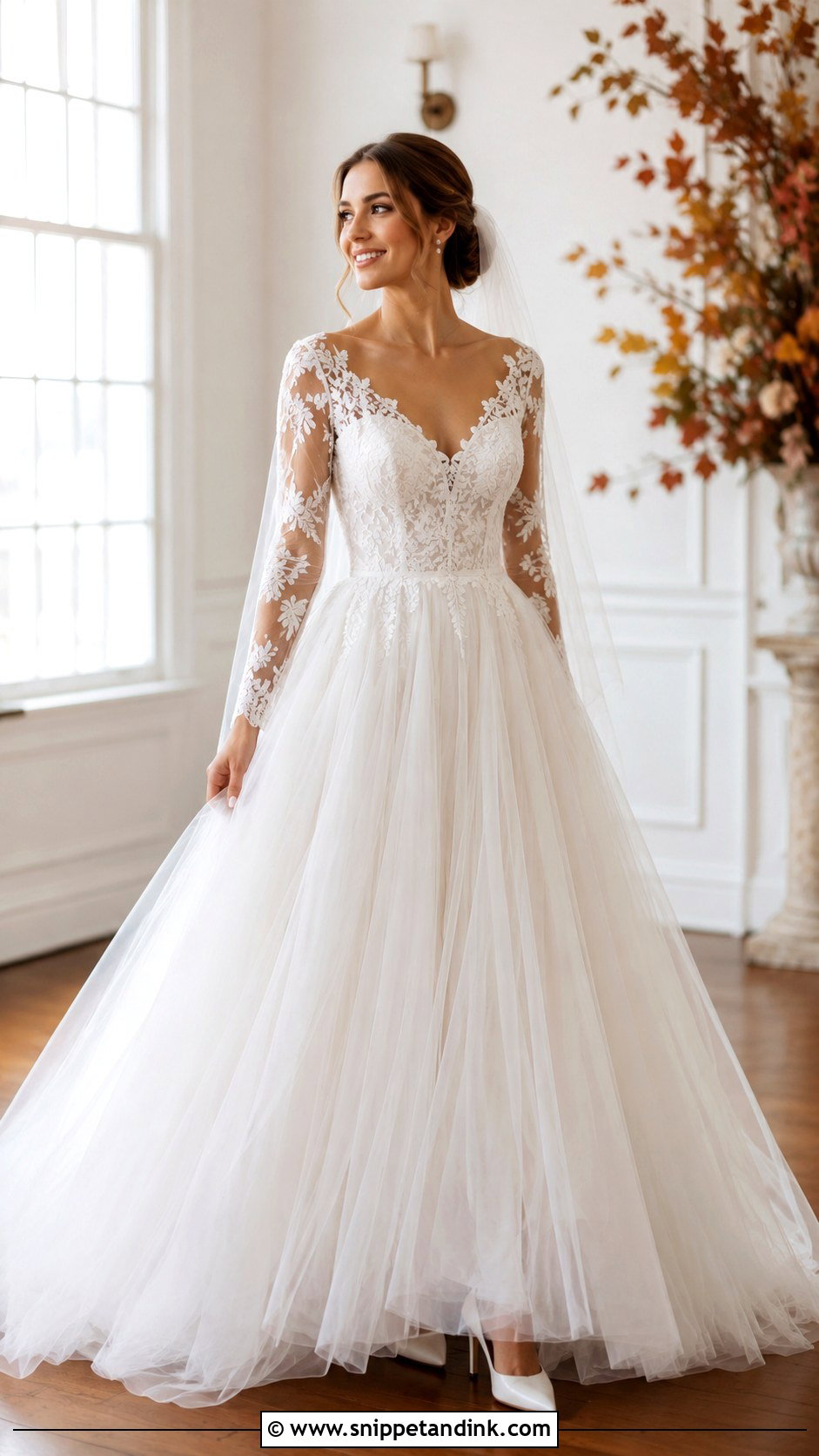 Fluffy Long Sleeve Wedding Dress - Snippet and Ink - 25 Fluffy Wedding Dress Ideas