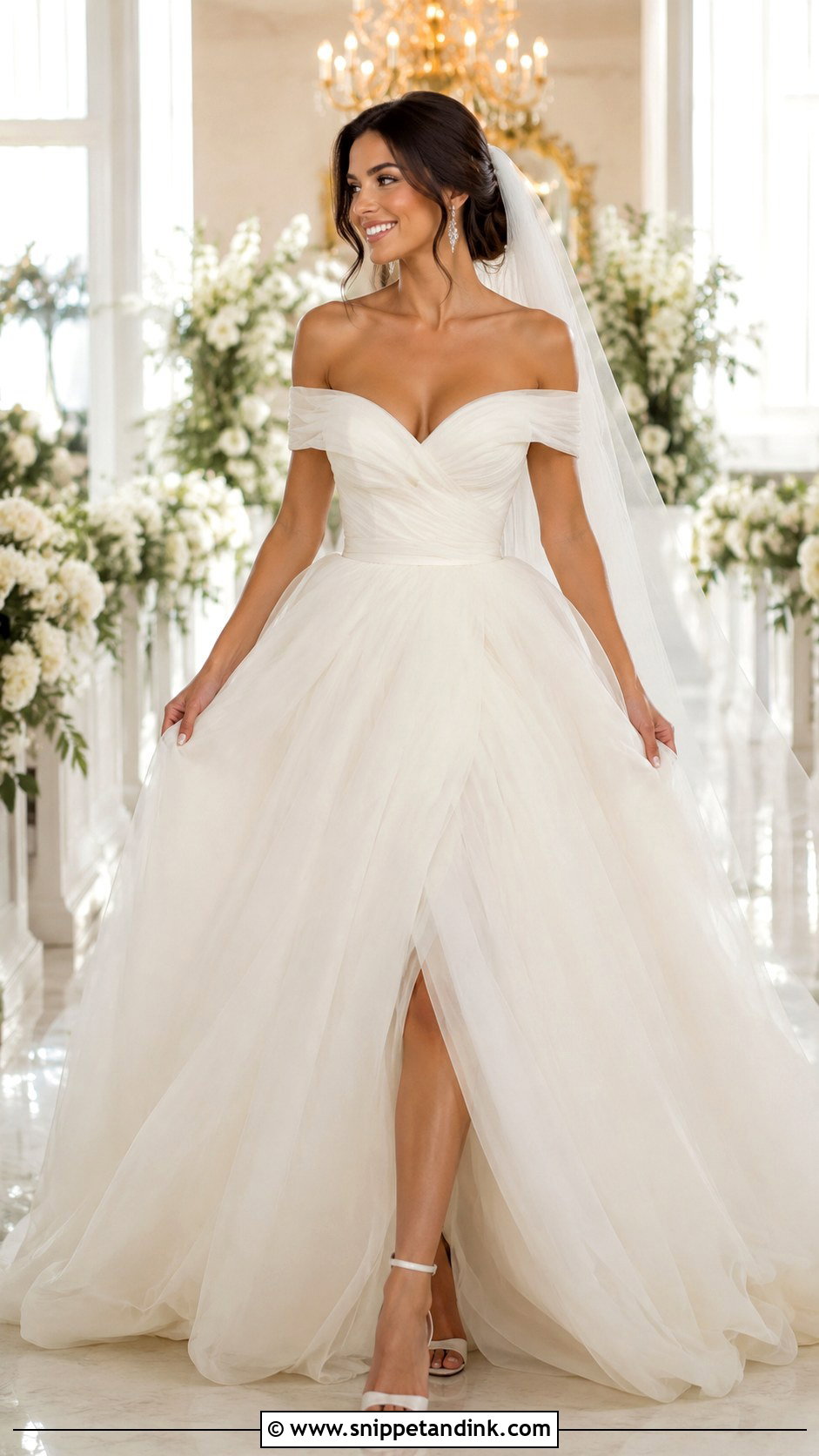 Fluffy Off Shoulder Wedding Dress - Snippet and Ink - 25 Fluffy Wedding Dress Ideas