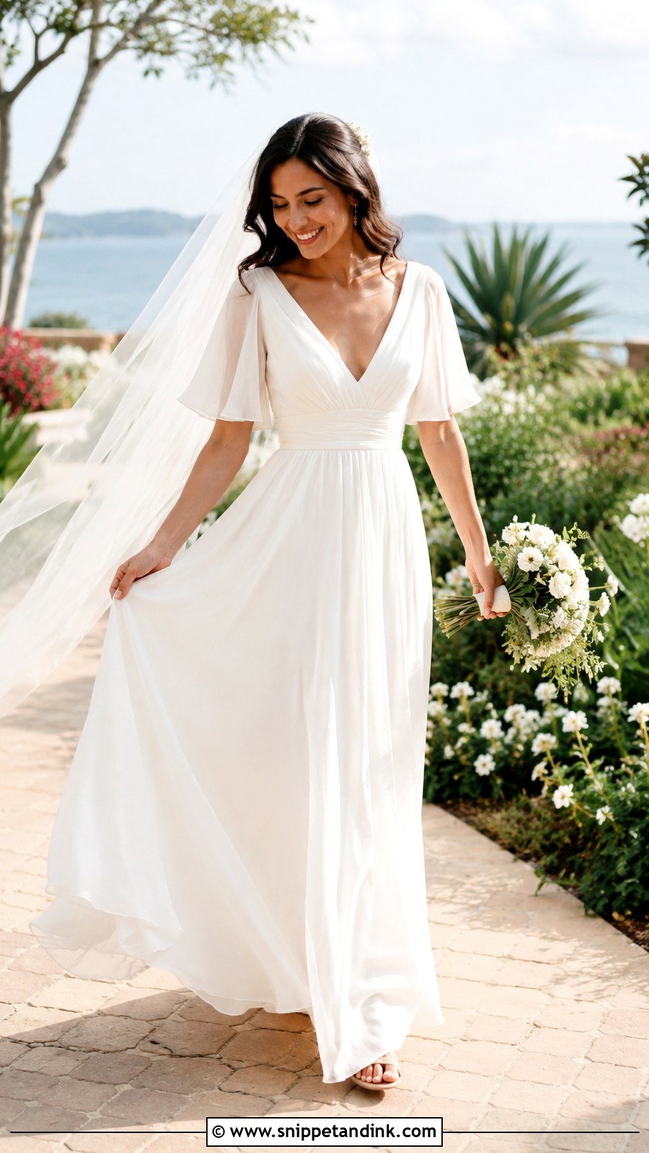 Flutter Half Sleeve Wedding Dress - Snippet and Ink - 20 Half Sleeve Wedding Dress Ideas