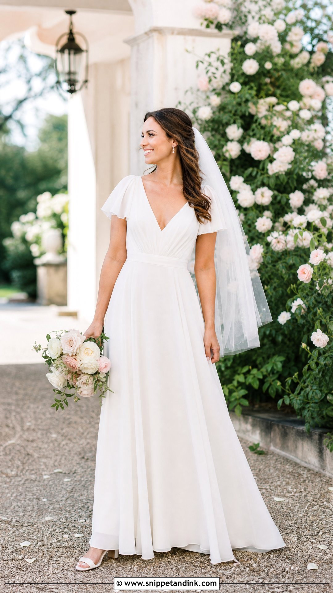 Flutter Sleeve Wedding Dress - Snippet and Ink - 20 Romantic Simple Elegant Wedding Dress Ideas
