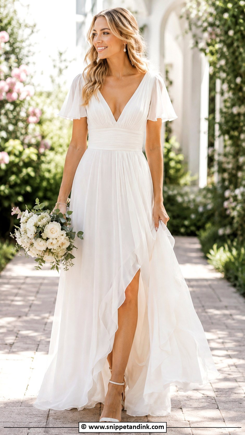 Flutter Sleeve Wedding Dress - Snippet and Ink - 35 Wedding Dresses with Sleeves