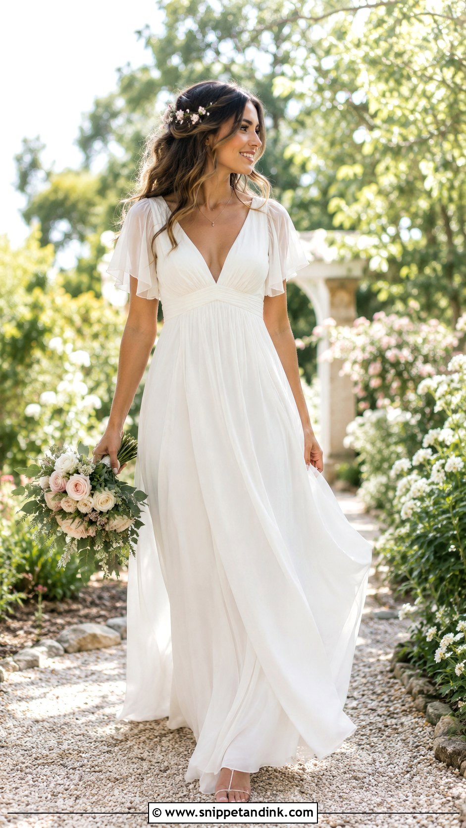 Flutter Sleeve Wedding Dress - Snippet and Ink - 30 Wedding Dresses Sleeves
