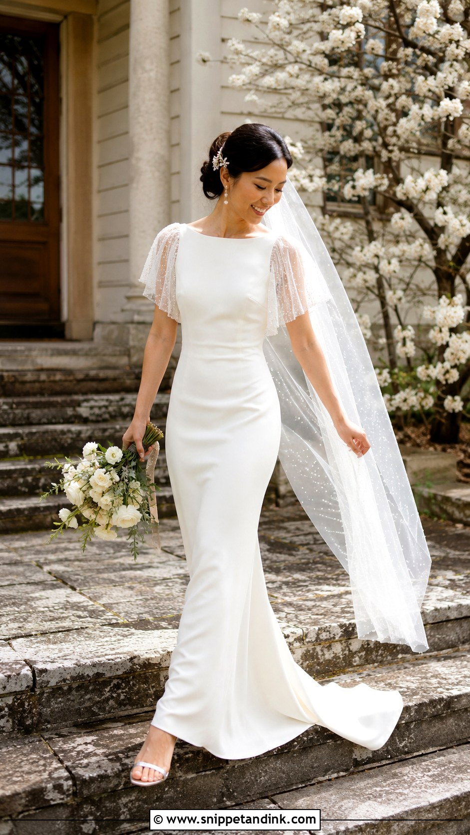Flutter Sleeve Wedding Dress - Snippet and Ink - 20 Roaring 20s Wedding Dress Ideas