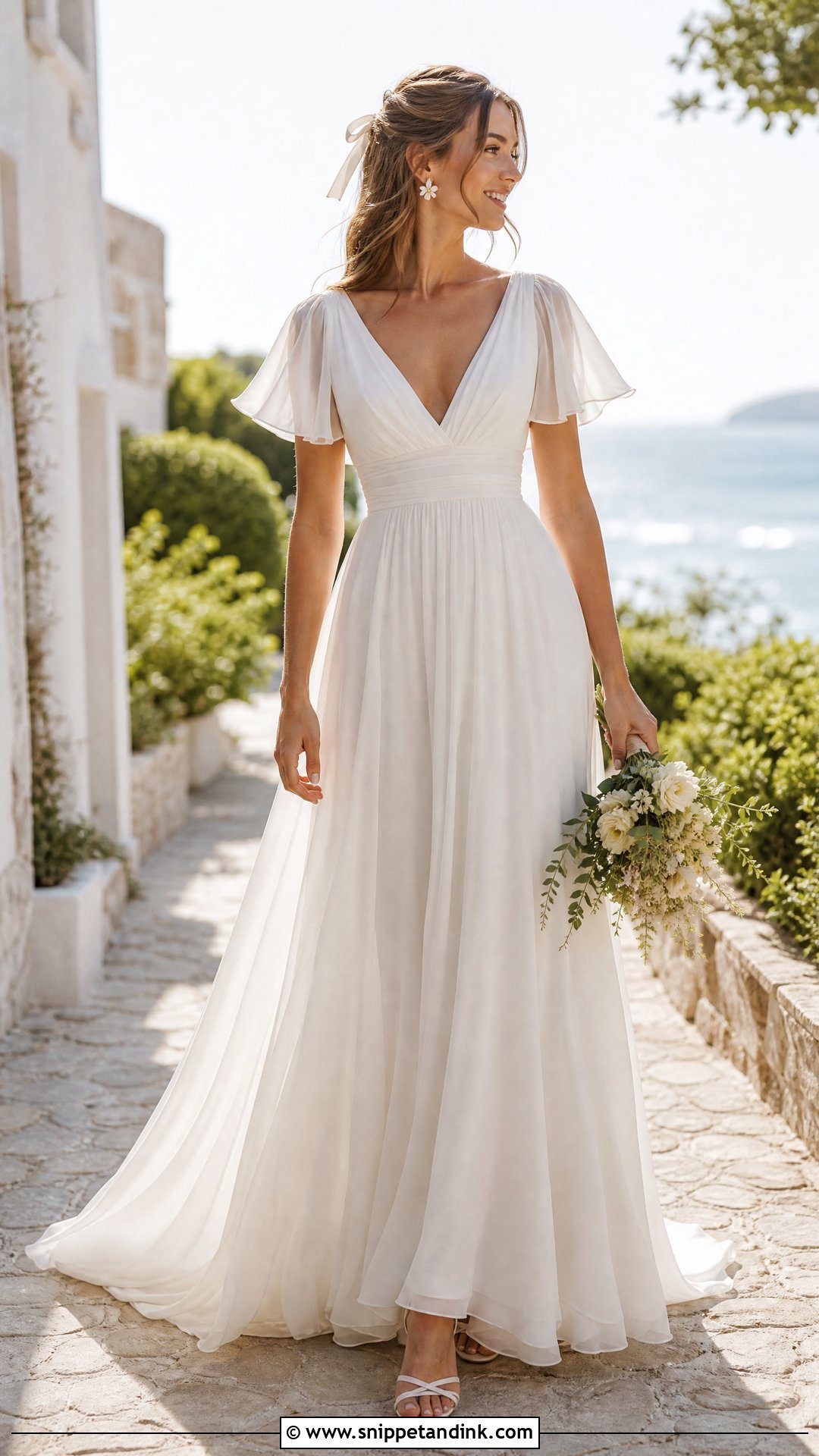 Flutter Sleeve Wedding Dress - Snippet and Ink - 25 Simple Romantic Wedding Dress Ideas