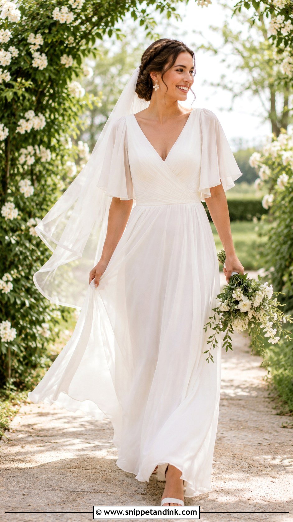 Flutter Sleeves for a Wedding Dress - Snippet and Ink - 20 Adding Sleeves to Wedding Dress