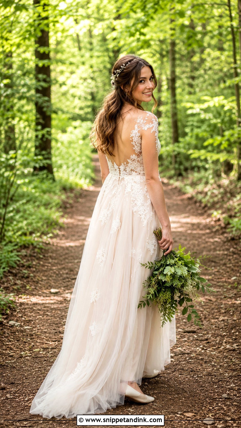 Forest Fairy A Line Wedding Dress - Snippet and Ink - 25 Forest Fairy Wedding Dress Ideas