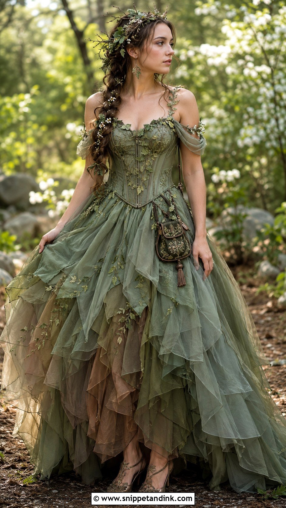Forest Fairy Ball Gown - Snippet and Ink - 20 Ball Gown Fantasy Royal Ideas