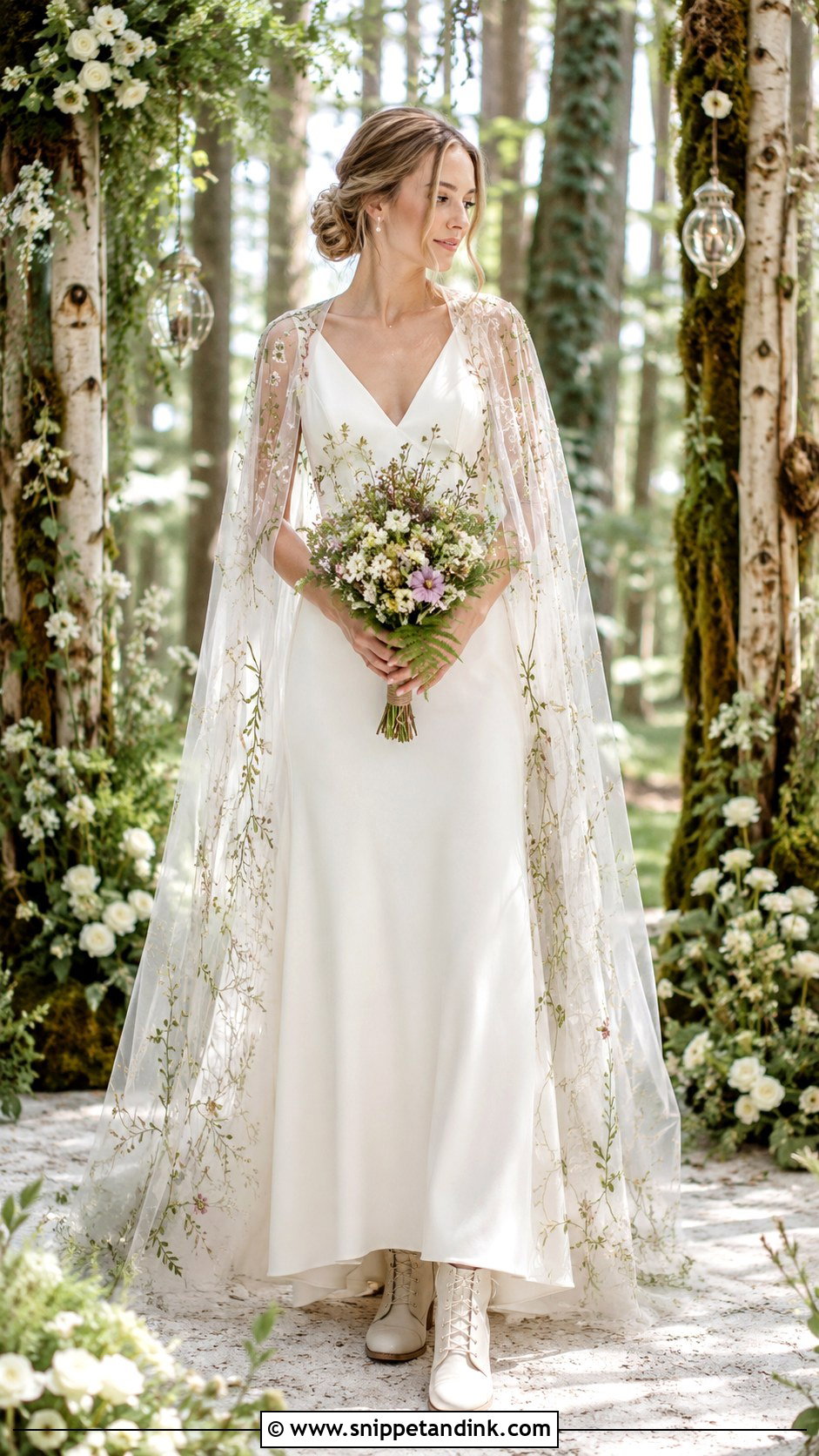 Forest Fairy Cape Wedding Dress - Snippet and Ink - 25 Forest Fairy Wedding Dress Ideas