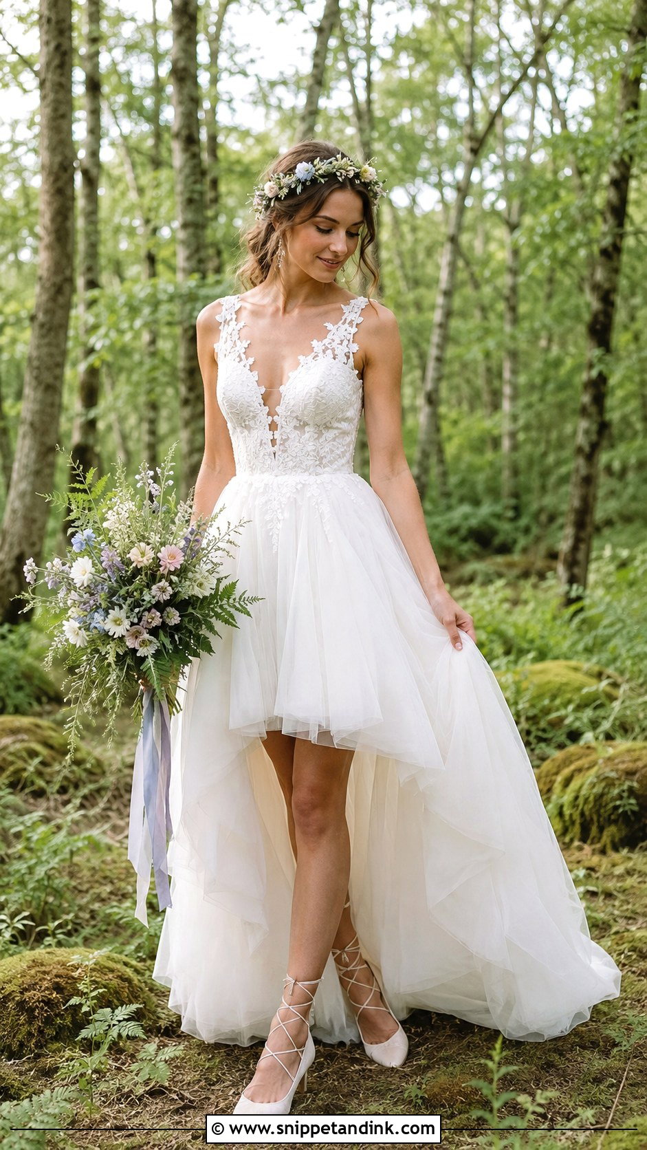 Forest Fairy High Low Wedding Dress - Snippet and Ink - 25 Forest Fairy Wedding Dress Ideas
