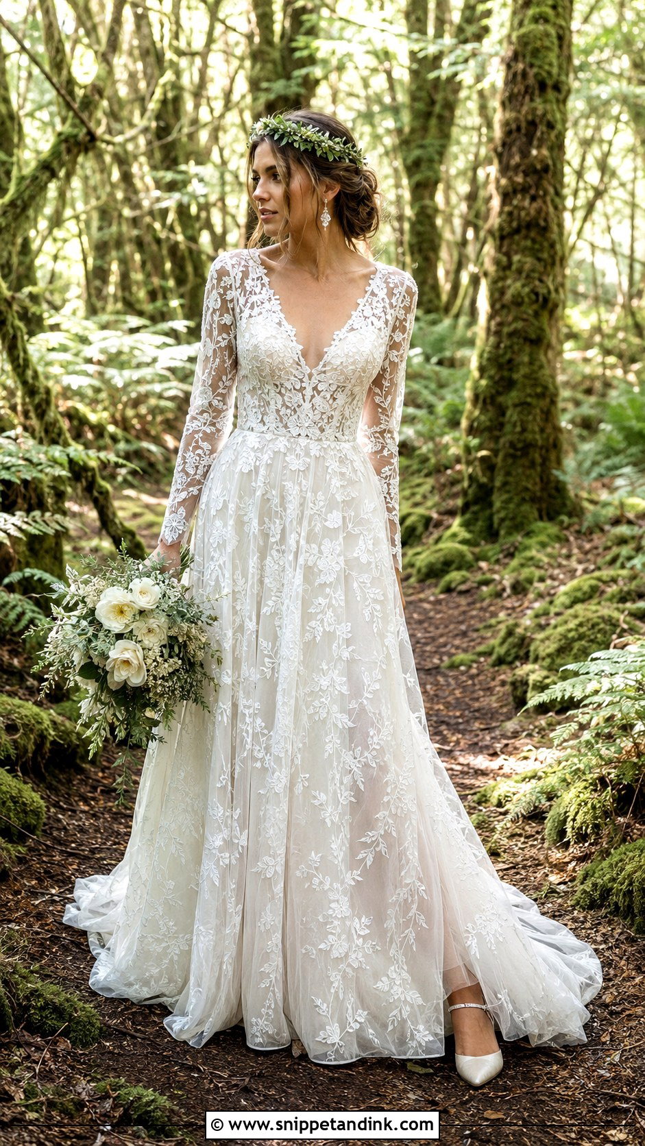 Forest Fairy Lace Wedding Dress - Snippet and Ink - 25 Forest Fairy Wedding Dress Ideas