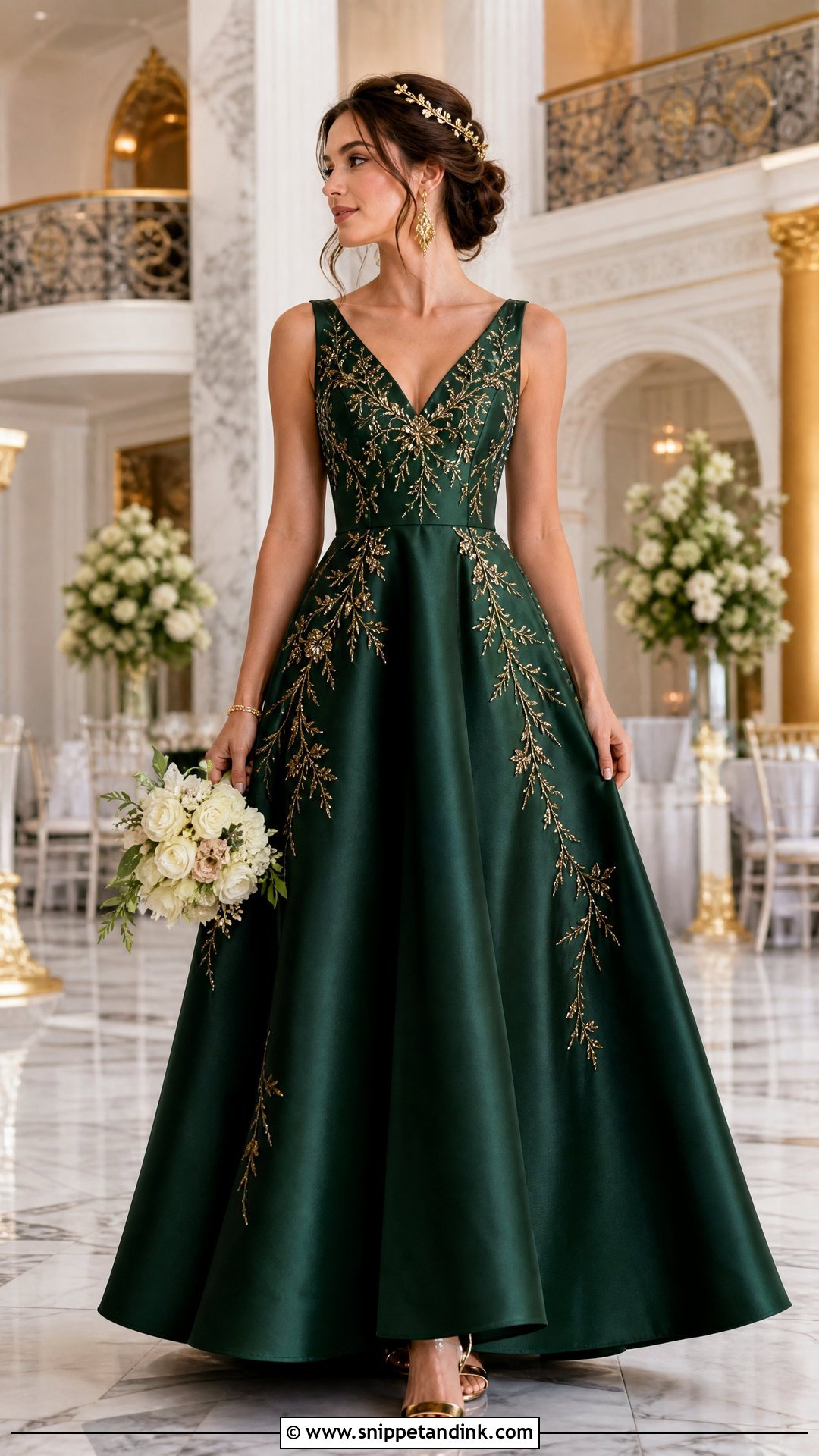 Forest Green And Gold Wedding Dress - Snippet and Ink - 25 Forest Green Wedding Dress Ideas