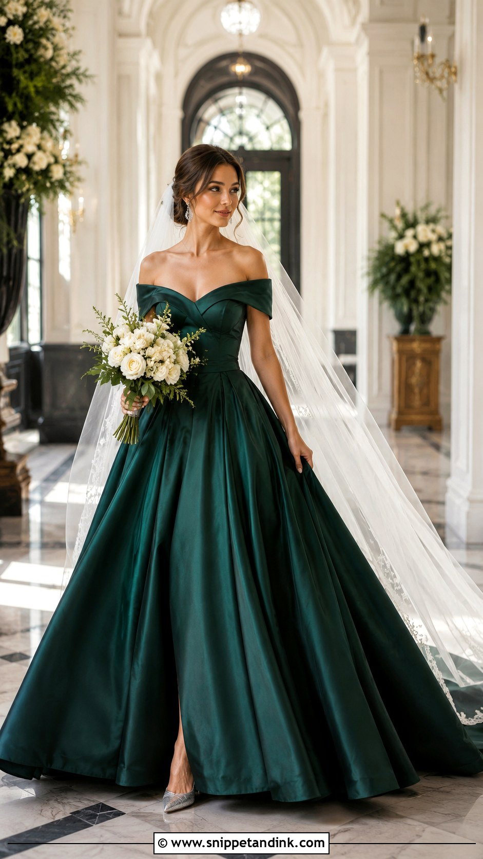 Forest Green Ball Gown - Snippet and Ink - 20 Green Wedding Gown Ideas