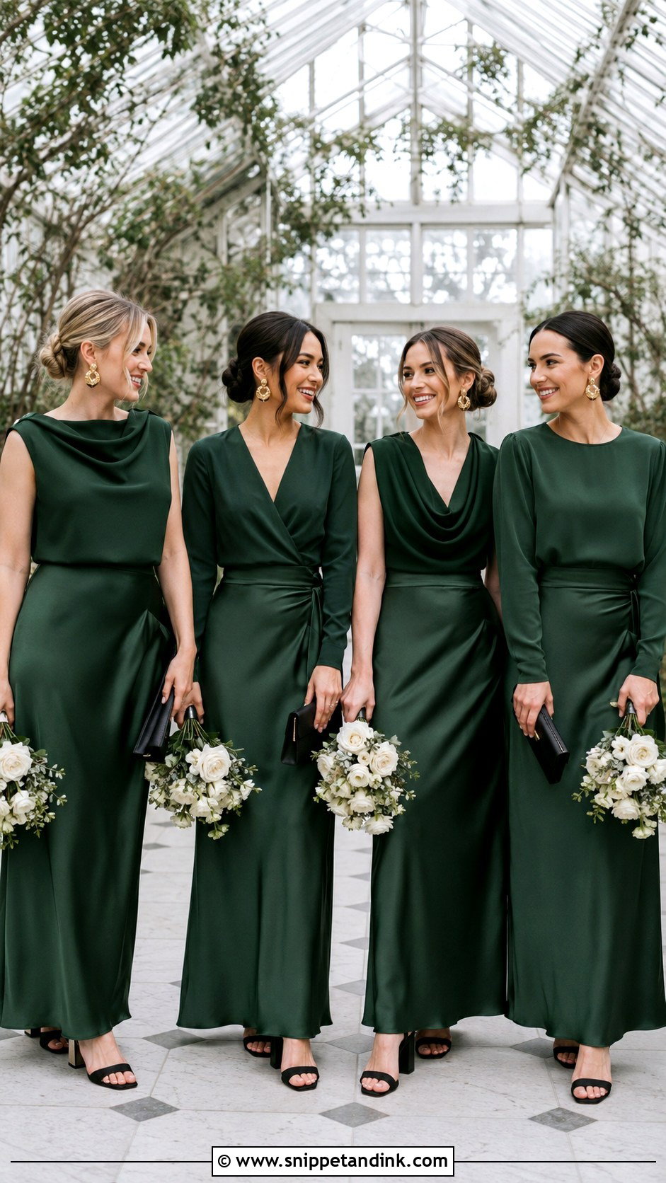 Forest Green Bridal Party Separates - Snippet and Ink - 20 Fall Bridal Party Attire Ideas