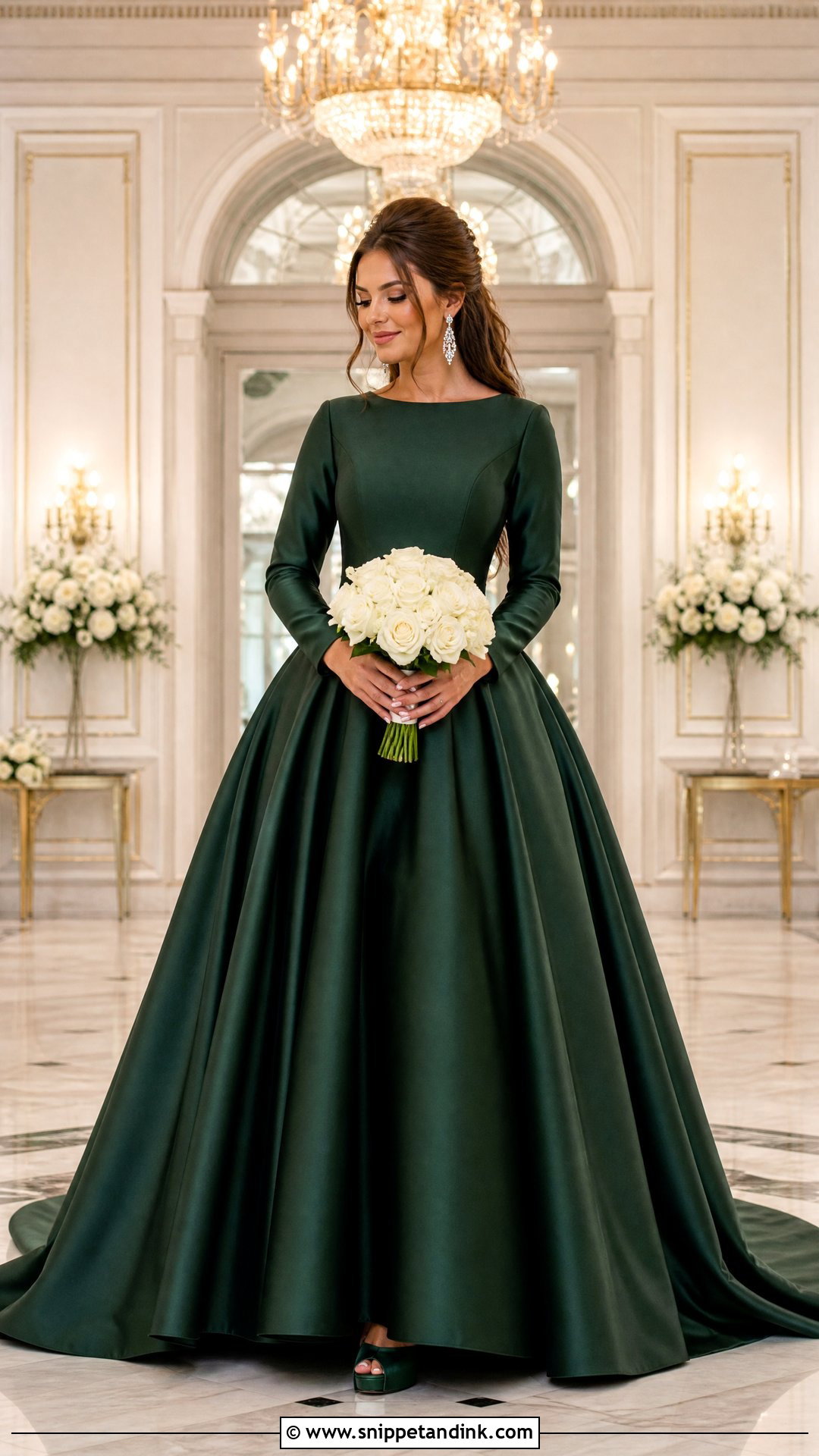 Forest Green Corset Ball Gown Wedding Dress - Snippet and Ink - 25 Forest Green Wedding Dress Ideas