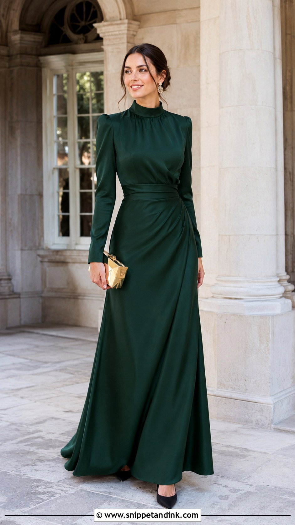 Forest Green High Neck Wedding Gown - Snippet and Ink - 20 Fancy Dresses for Weddings