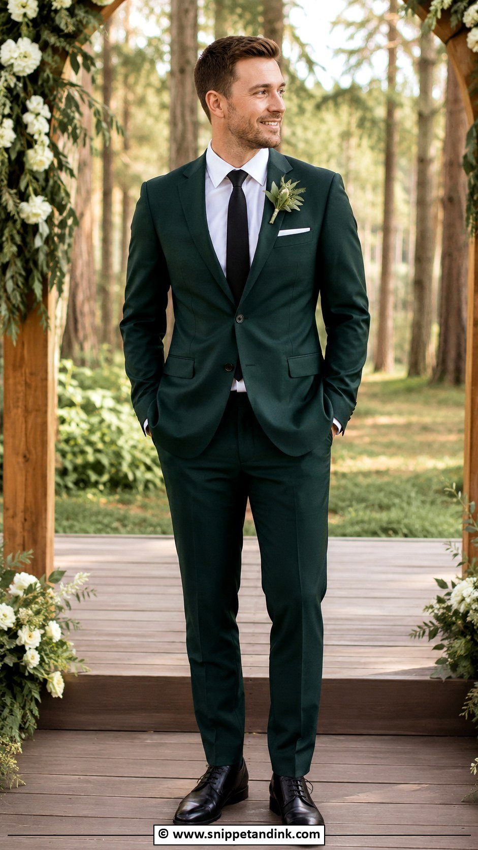 Forest Green Hochzeitsanzug With Black Shoes - Snippet and Ink - 25 Hochzeitsanzug Ideas
