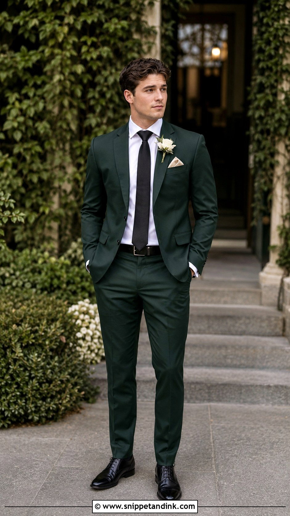 Forest Green Suit Bridesman Attire - Snippet and Ink - 20 Bridesmen Attire Ideas