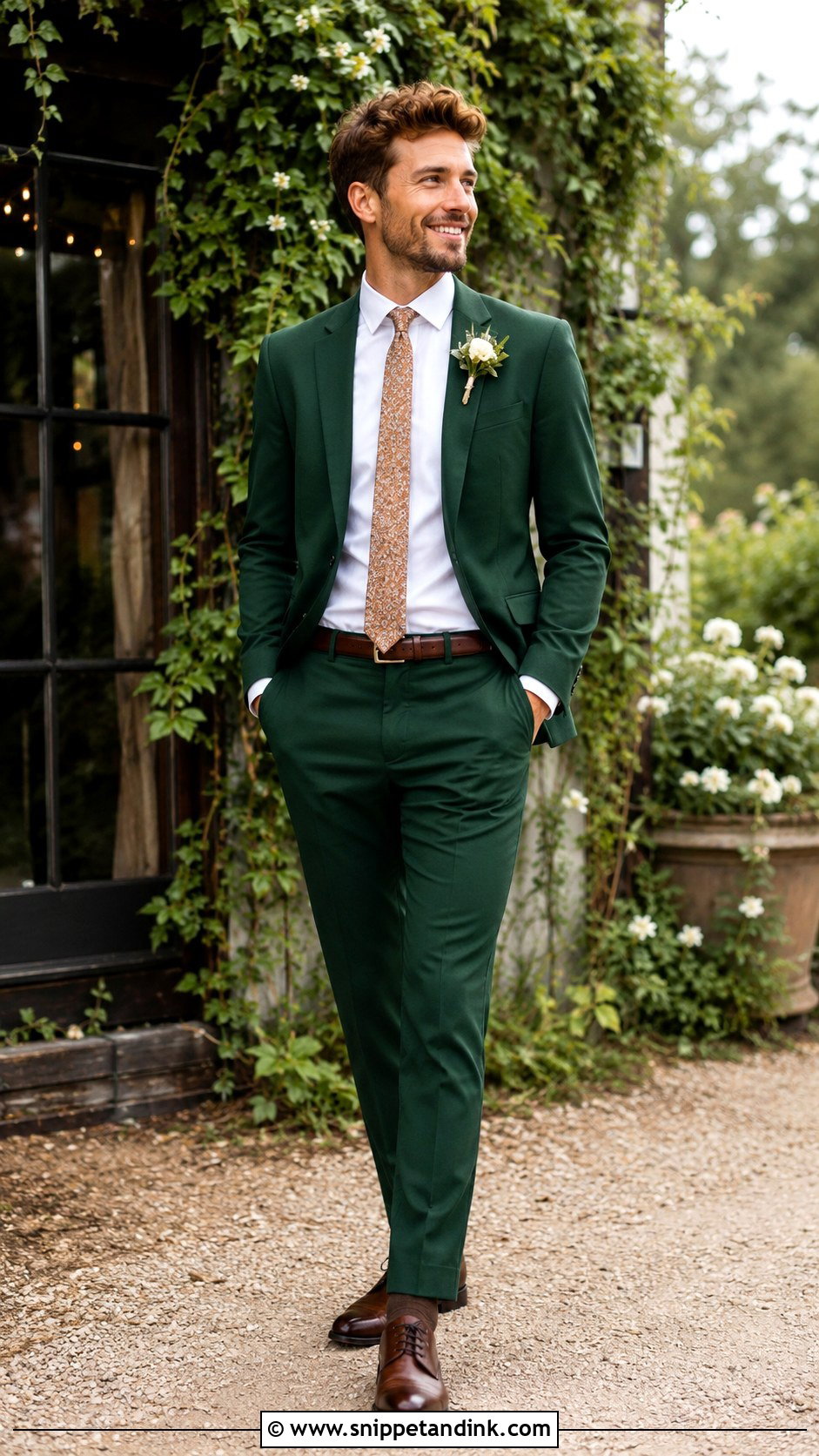 Forest Green Suit With Brown Shoes - Snippet and Ink - 25 Forest Green Wedding Suit Ideas