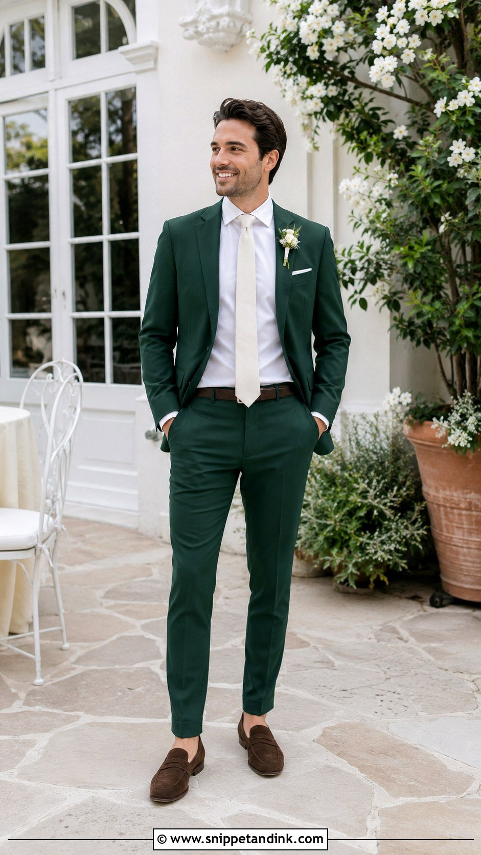 Forest Green Suit With Loafers - Snippet and Ink - 25 Forest Green Wedding Suit Ideas