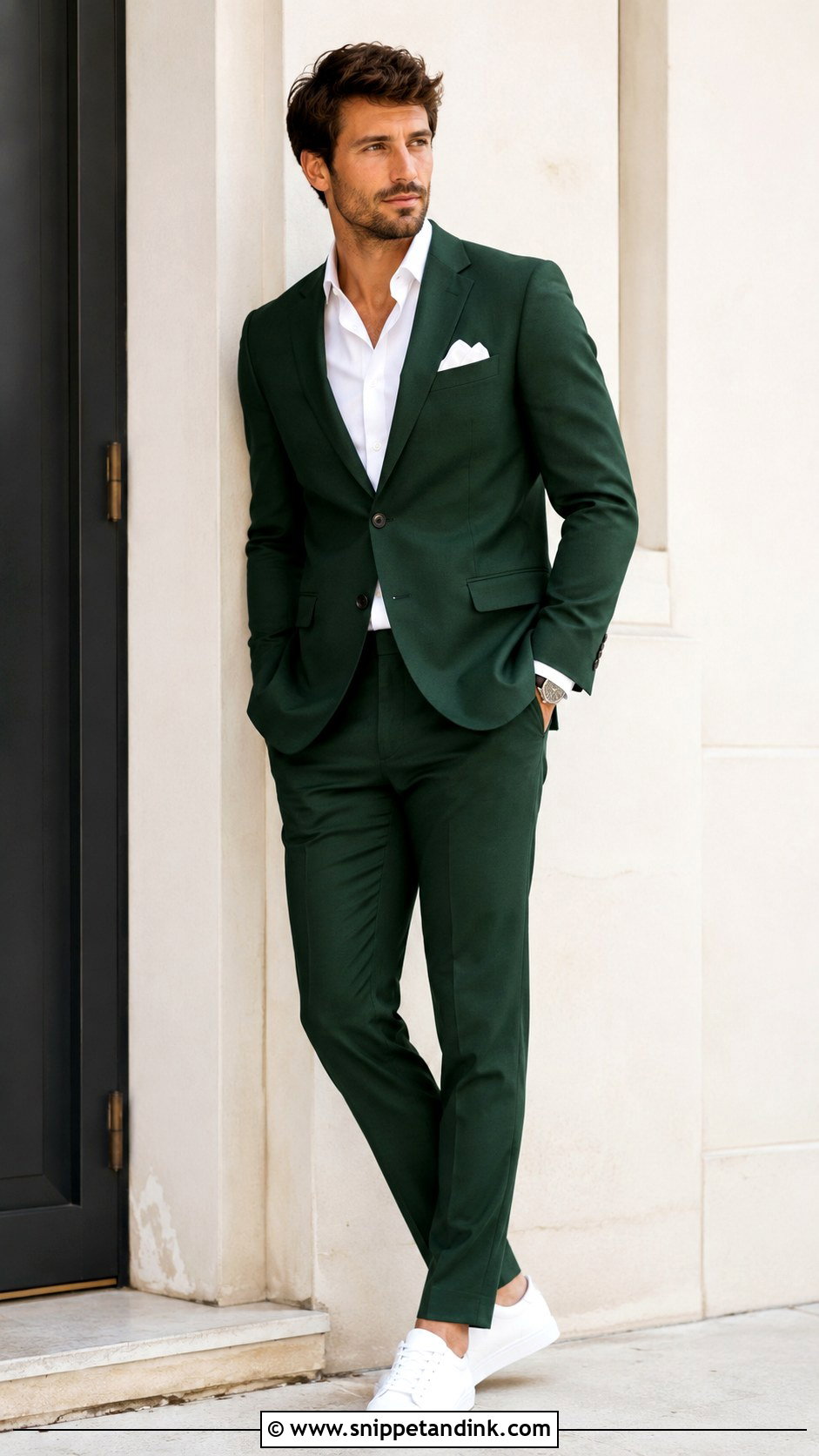 Forest Green Suit With White Sneakers - Snippet and Ink - 25 Forest Green Wedding Suit Ideas