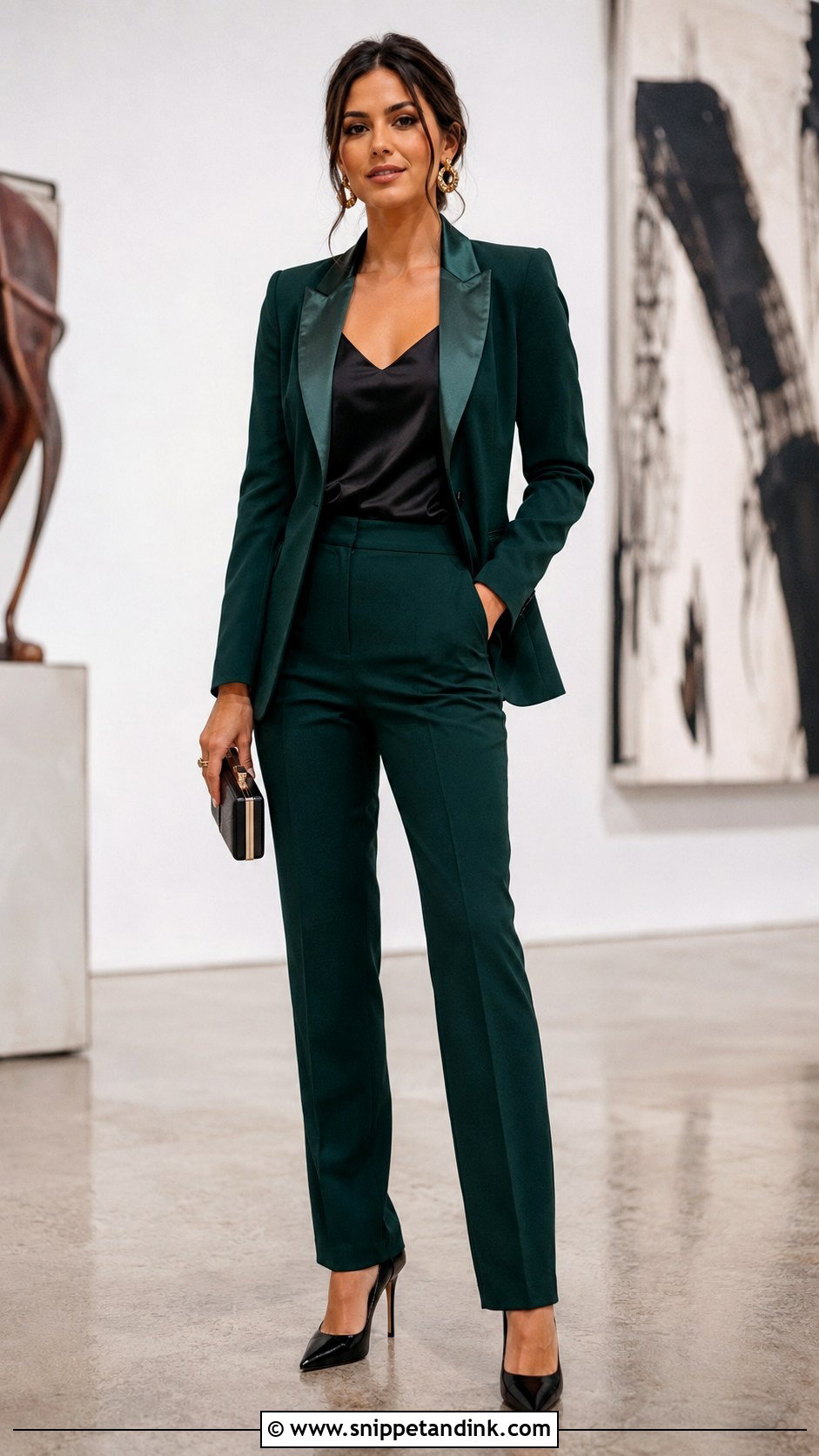 Forest Green Tuxedo Suit Wedding Guest Outfit - Snippet and Ink - 20 Green Wedding Outfit Ideas