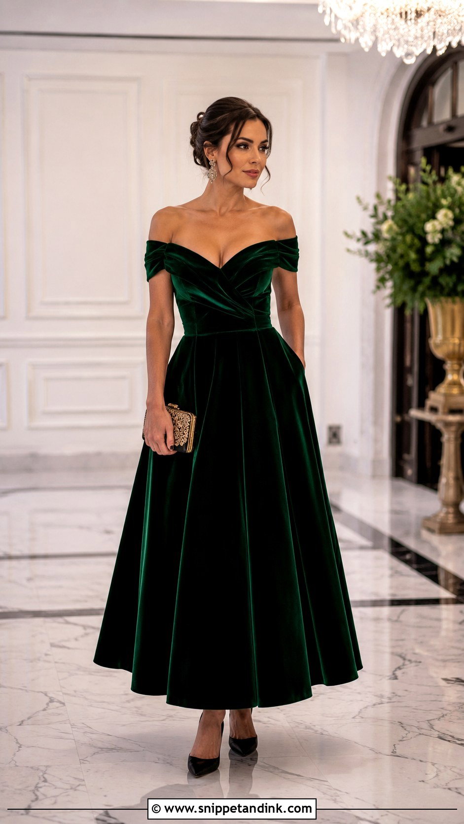 Forest Green Velvet Ball Gown - Snippet and Ink - 20 Green Ball Gown Dress Ideas
