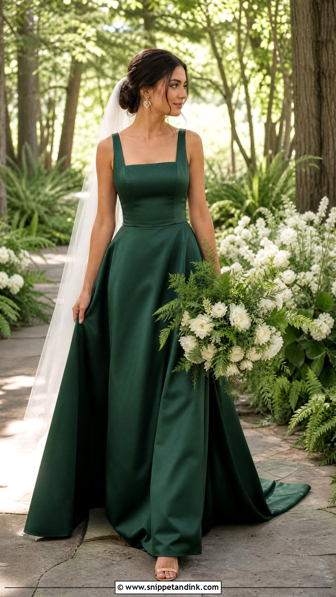 Forest Green Wedding Dress - Snippet and Ink - 20 Earthy Wedding Dress Ideas