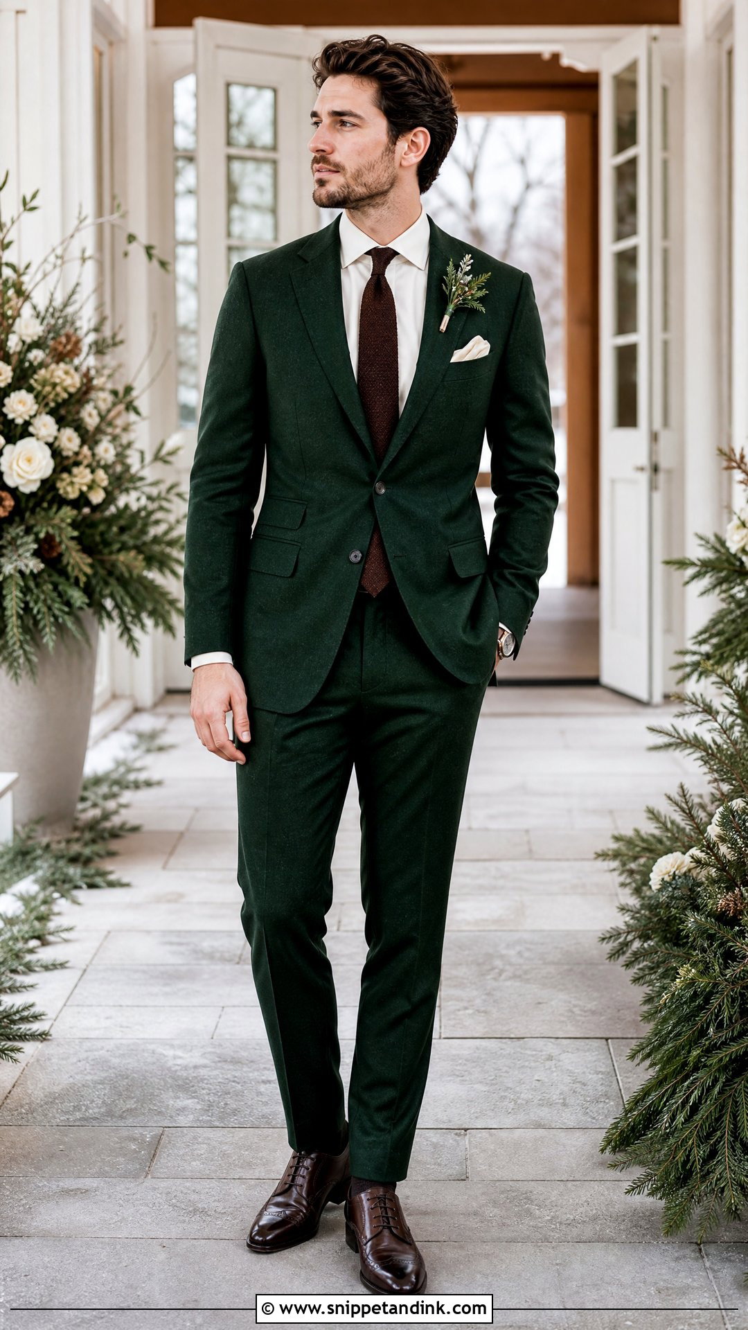 Forest Green Winter Wedding Suit - Snippet and Ink - 20 Winter Wedding Suit Ideas