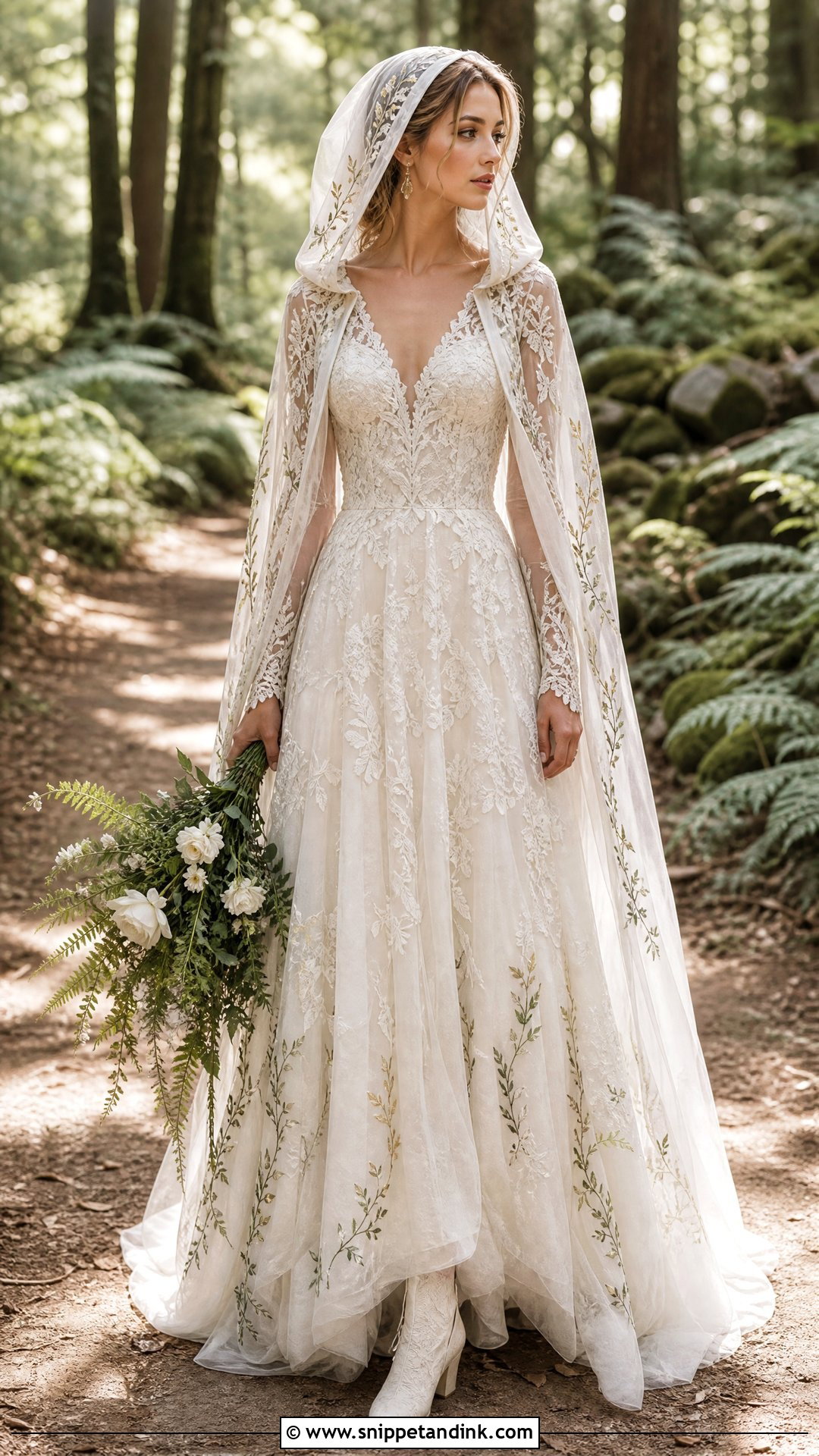 Forest Hooded Wedding Dress - Snippet and Ink - 20 Wedding Dress with Hood Ideas