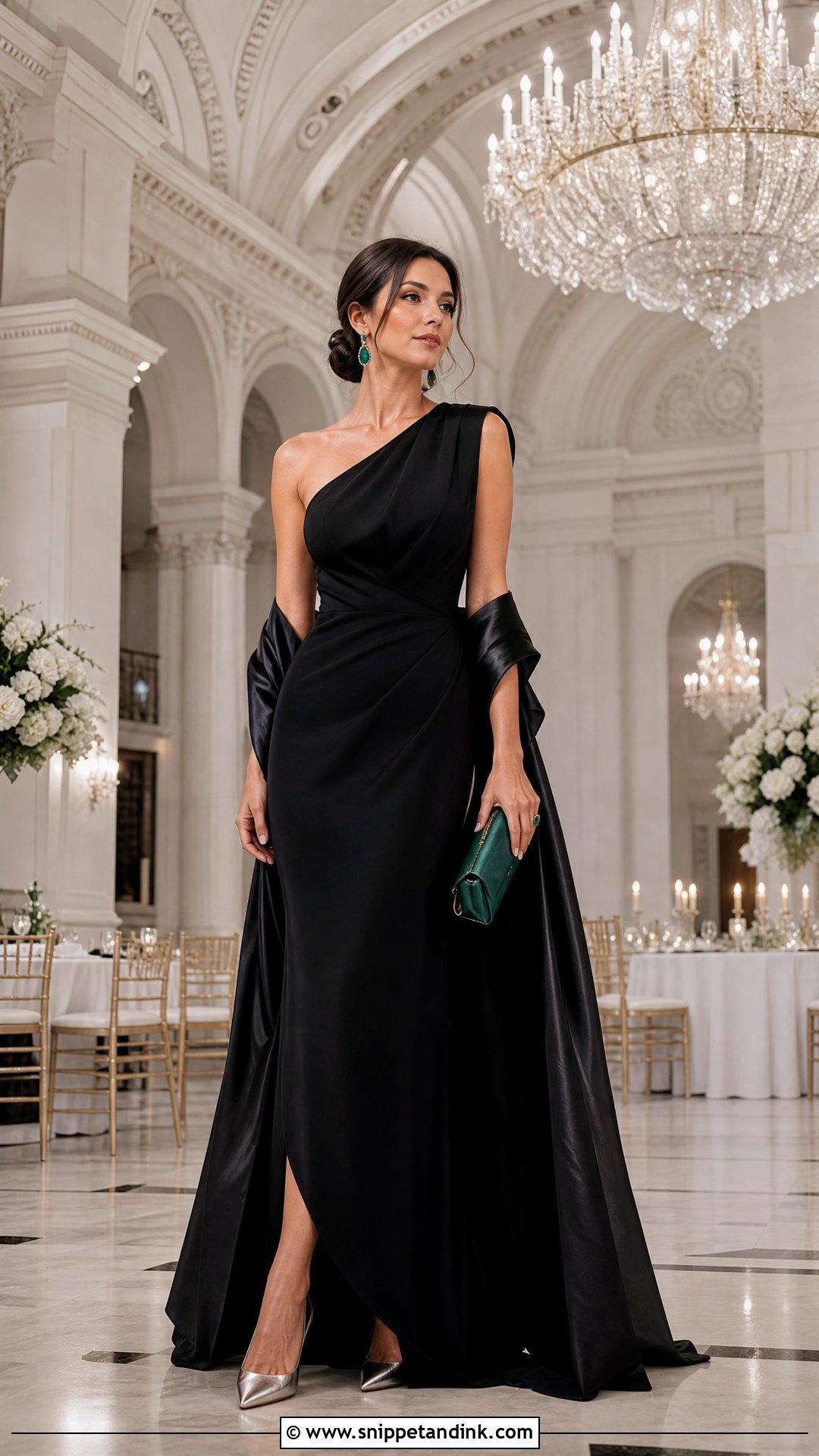 Formal Black Gown Wedding Outfit - Snippet and Ink - 20 Wedding Outfits for Ladies