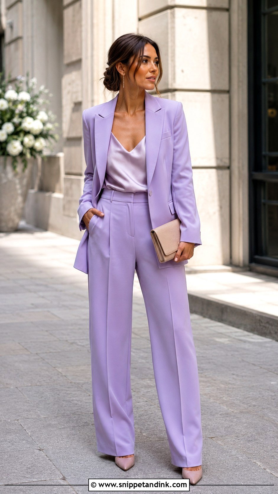 Formal Blazer And Trousers Wedding Guest Outfit - Snippet and Ink - 30 Wedding Fits Ideas