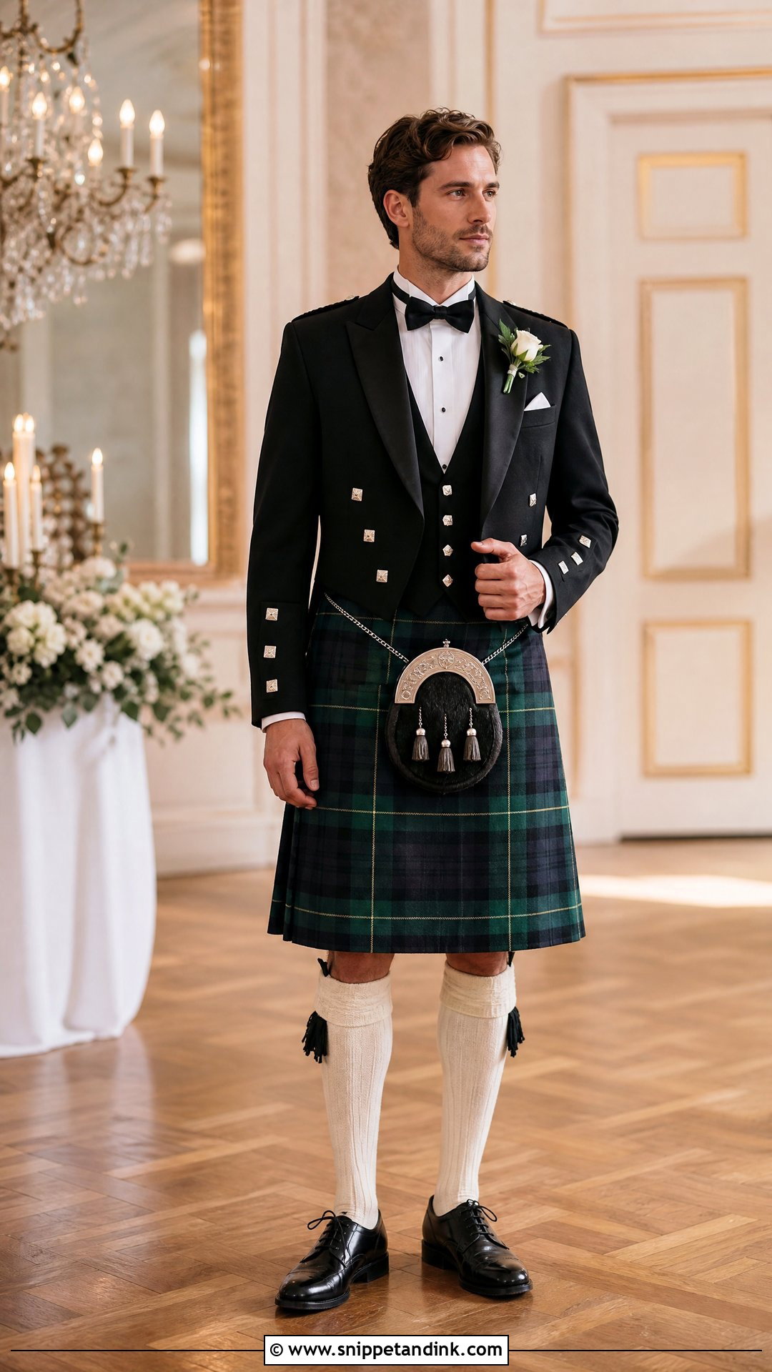 Formal Evening Wedding Kilt Outfit - Snippet and Ink - 20 Wedding Kilt Ideas
