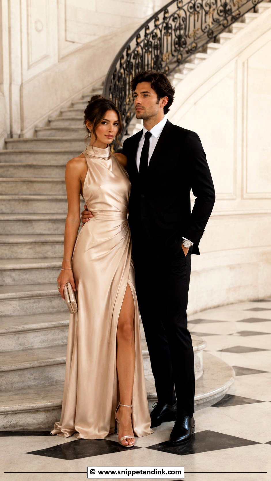Formal Gown And Suit Couple Photoshoot Outfit - Snippet and Ink - 30 Couple Photoshoot Outfits