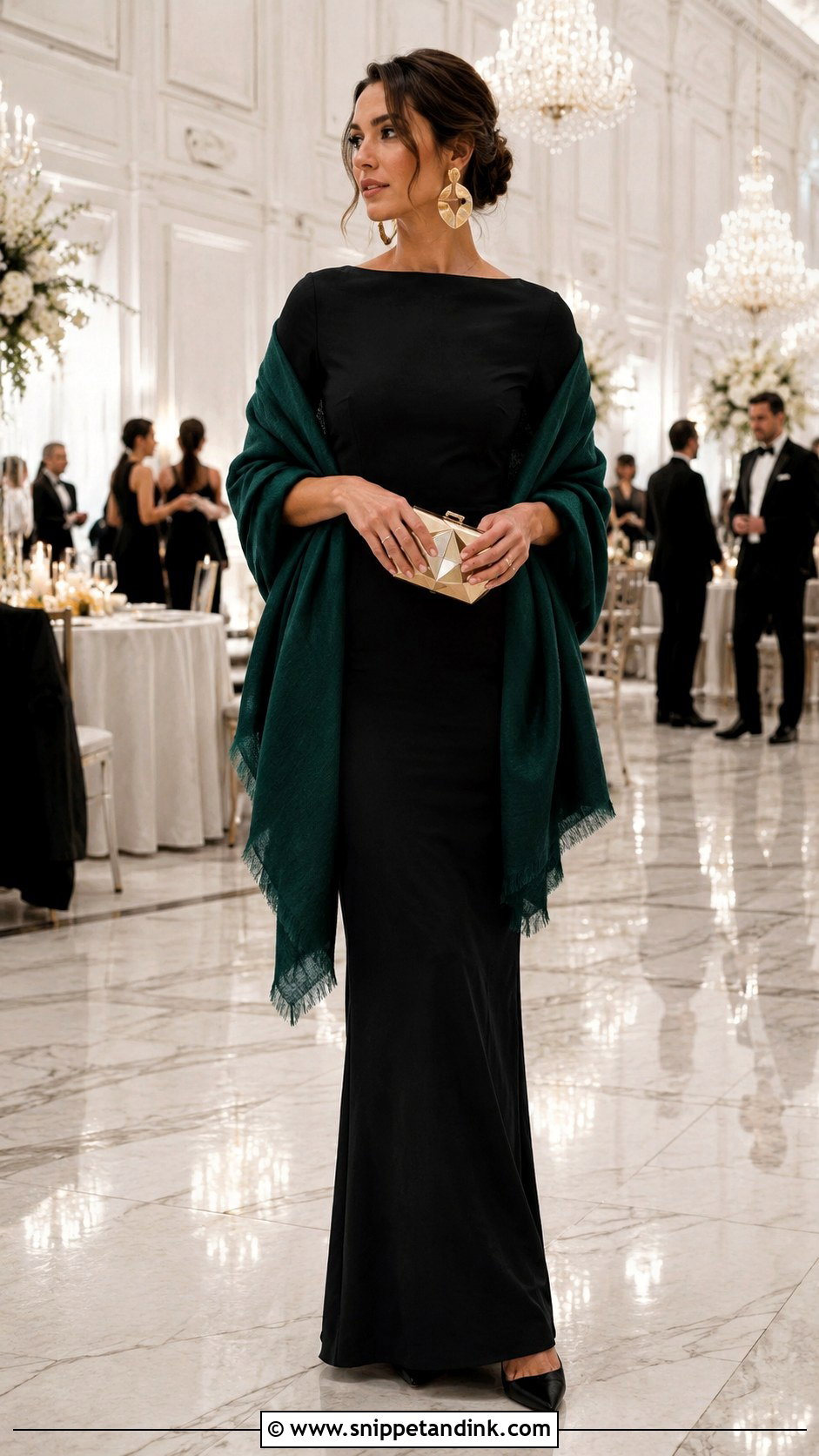 Formal Wedding Guest Black Column Dress Outfit - Snippet and Ink - 20 Formal Outfit for Wedding Ideas