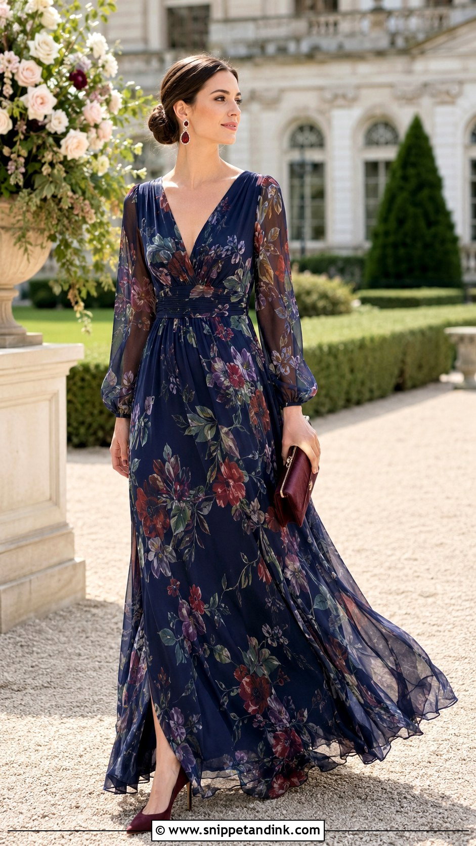 Formal Wedding Guest Floral Maxi Dress Outfit - Snippet and Ink - 20 Formal Outfit for Wedding Ideas