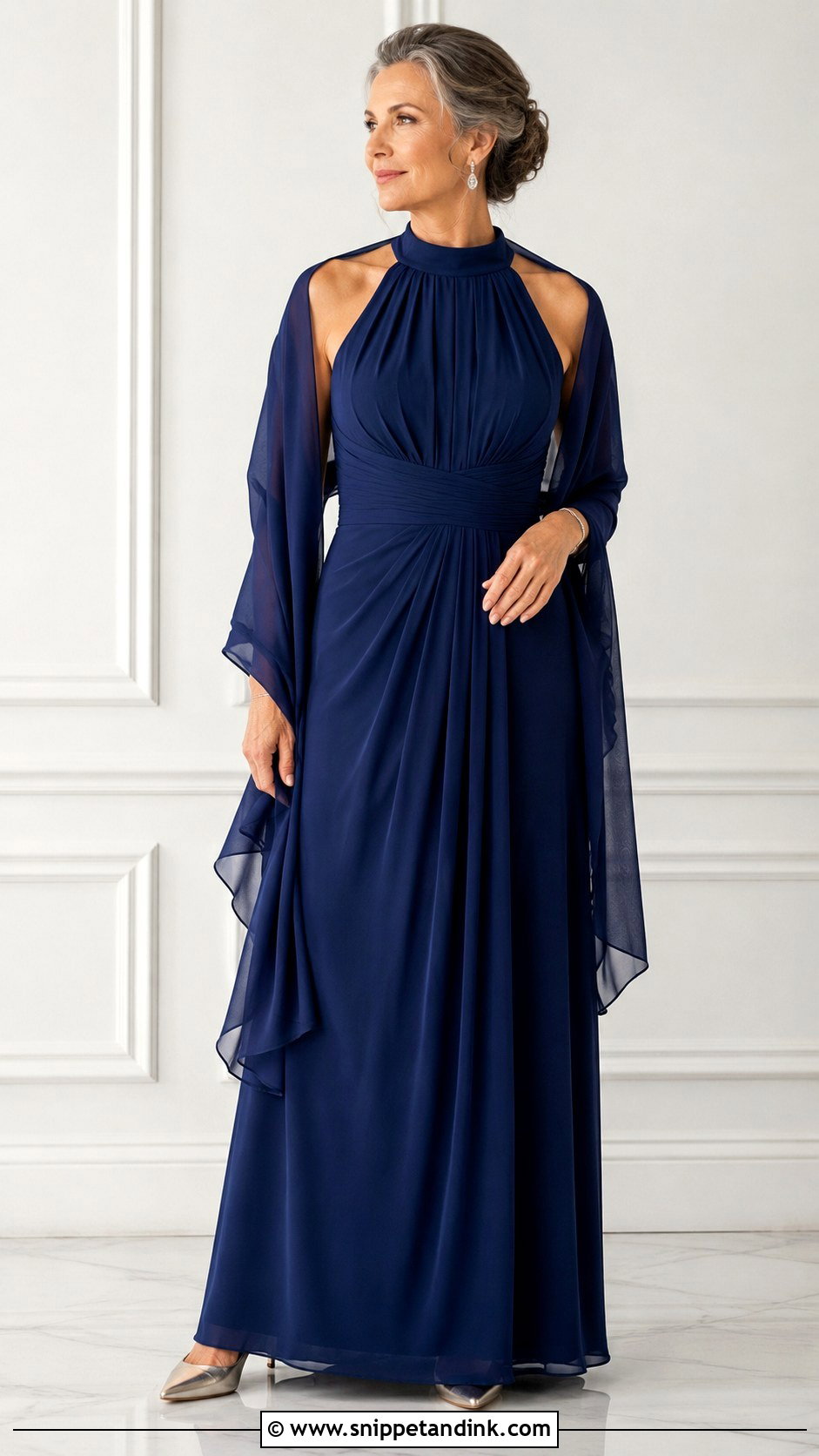 Formal Wedding Guest High Neck Gown Outfit - Snippet and Ink - 20 Formal Outfit for Wedding Ideas