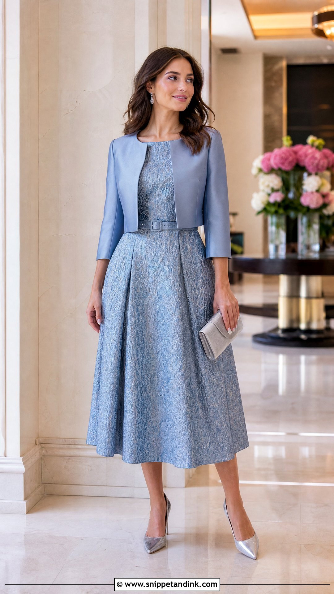 Formal Wedding Guest Midi Dress Outfit - Snippet and Ink - 20 Wedding Invitation Outfit Ideas
