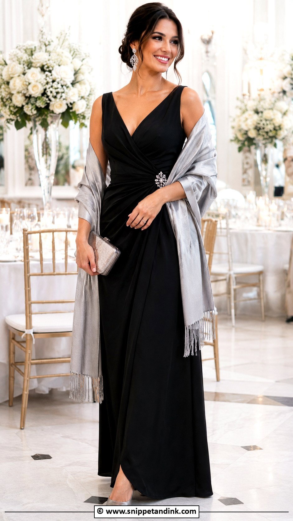 Formal Wedding Guest Outfit With Shawl - Snippet and Ink - 30 Formal Wedding Attire Ideas