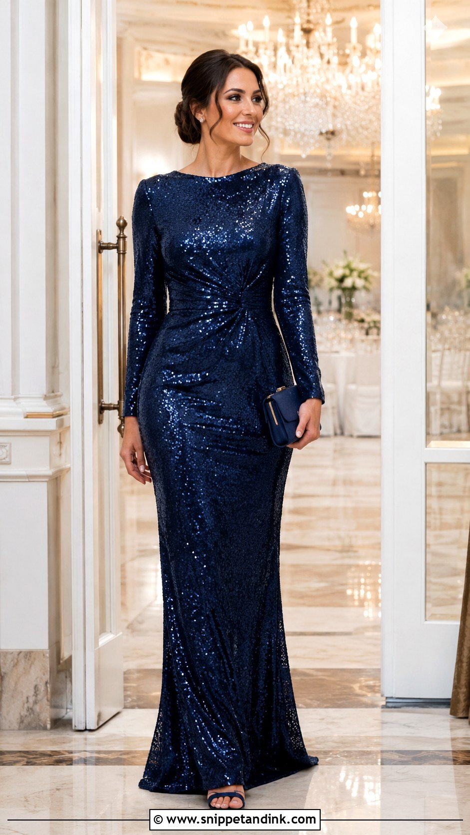 Formal Wedding Guest Sequin Gown Outfit - Snippet and Ink - 20 Formal Outfit for Wedding Ideas